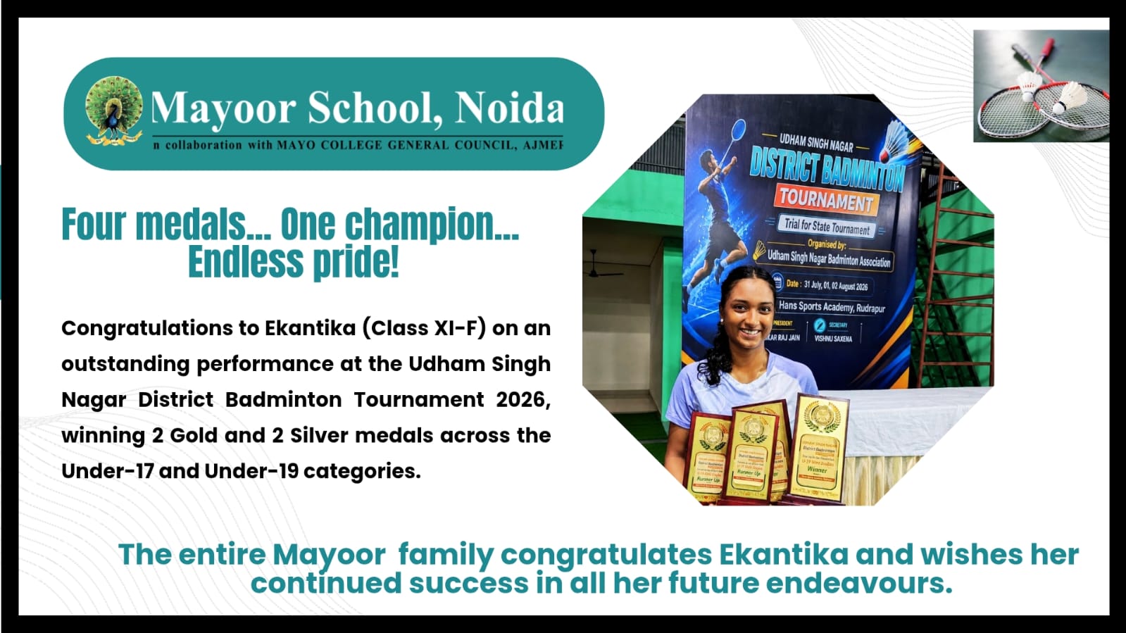 Four Medals, One Champion, Endless Pride!